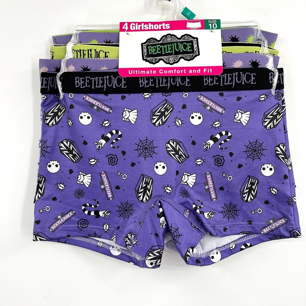 Beetlejuice 4pk girlshort handcraft athletic underwear purple boy short undie 10
